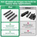 4 Pack 6 Inch Heavy Duty Weld On Hinges, Bullet Barrel Weldable Hinges with Grease Fitting, Carbon Steel Weld On Hinge for Trailer Ramp, Utility Trailer, Heavy Swing Gate