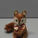 Set of 1 Red Foxes Made of Hay