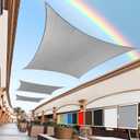 Royal Shade 14' x 16' Grey Rectangle Sun Shade Sail Canopy Outdoor Patio Fabric Screen Awning RTAPR1416 - UPF50+ 95% UV Blockage, Heavy Duty, Water & Air Permeable, Gray, 14' X 16'