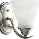 Progress Lighting P3190-09 1-Light Bath Bracket, Brushed Nickel, 6-1/2-Inch Width x 11-Inch Height