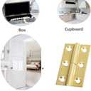 3 x COMOK 8 Pcs 1.5 Inch Butt Hinges Mini Solid Brass Hinges Cabinet Drawer Folding Butt Hinges for Cabinet Drawer Wooden Jewelry Box