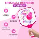 Joycat Kids Pickleball Paddles Set of 2, Lightweight Plastic Cute Pickleball Paddles with Small Grip, 2 Pickleballs, 1 Drawstring Bag,Indoor Outdoor Sport Gift for Kids,Beginner