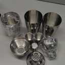 4 Packs Cocktail Shaker Set Martini Shaker Bulk Stainless Steel Martini Mixer with Strainer and Double Measuring Jigger for Bar Party Home Use Bar Mixing Tool(18 oz/ 550 ml)