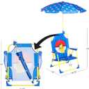 Pokemon Kids Outdoor Folding Beach Chair with Umbrella, Ages 3+