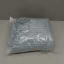 Fleece Ribbed Cozy Queen Blanket for Couch, Blue , 88x58in
