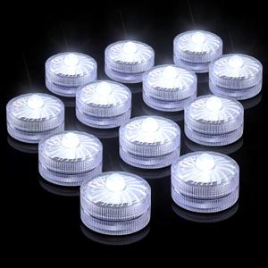 3 x HL Submersible LED Light,White Small LED Light,100 Hours Waterproof Flameless Led Lights Battery Powered for Wedding Home Vase Festival Party Decoration 12pcs (Built-in 24 Batteries)