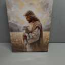 2 x OTOSTAR Jesus and Lamb Christian Wall Art Canvas Prints - Jesus Saves the Lost Lamb Christian Canvas Wall Art for Prayer Room Baptism Serenity Prayer Church Decor - 12 x 16 Inch