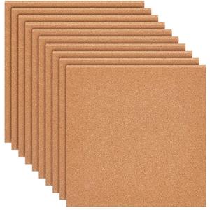 BENECREAT 8 Pack 12x12 Inch Cork Board 3mm Thick Cork Board Tiles Square Cork Tiles Coaster Cork Sheets Tiles for Bulletin Boards, Wall Decoration, DIY Crafts