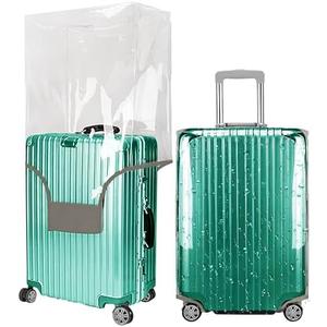 GigabitBest Clear PVC Suitcase over for Luggage Protectors, 24 inch luggage cover，0.4mm Thick PVC luggage Protectors cover for Wheeled Suitcase 24''