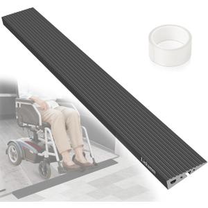 LIEKUMM 1" Rise Odorless Threshold Ramp for Doorways, Wheelchair Ramp with 3500 lbs Capacity, Portable Door Ramp for Electric Wheelchairs, Strollers, Garage, Robot Vacuums, Black