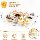 Dayacoco 12 Count Cupcake Containers, 20 Pack Stackable Cupcake Carrier with 250 Pack Cupcake Liners, Plastic Cupcake Boxes Holders, Clear Cupcake Disposable Trays for Baking, Parties, Gifting