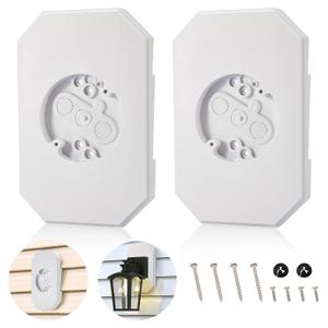 2 Pack Vinyl Siding Mounting Blocks, 8141DBL Outdoor Light Mounting Block with Built-in Electrical Box, Siding Mount Kit for 1/2 inch Lap Double and 4 inch, White