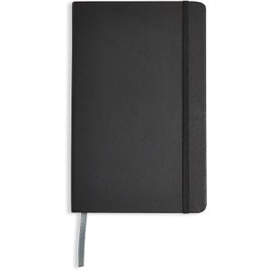 Amazon Basics Classic Lined Writing Notebook for Note Taking and Journaling, Hardcover with Elastic Closure, 240 Pages, 5" x 8.25", Black