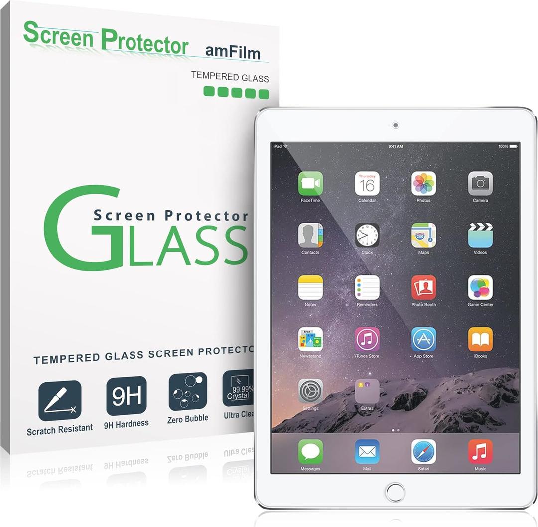 amFilm Glass Screen Protector for iPad 9.7 6th Gen, 5th Gen, iPad Pro 9.7, iPad Air, Air 2, Tempered Glass, Apple Pencil Compatible, 1 Pack