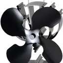VODA 4-Blade Heat Powered Stove Fan for Wood/Log Burner/Fireplace increases 80% more warm air than 2 blade fan
