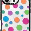Clear TPU Phone Case Cover for iPhone 16 Pro with Design, Drop Protection, Cute Case for Girl Women, Colorful Polka Dots