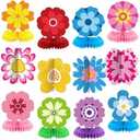 ReliThick 12 Pcs Spring Centerpieces for Table Flower Honeycomb Centerpieces Colorful Paper Floral Honeycomb Decor 3D Wildflower Party Decorations for Easter Birthday Baby Shower Butterfly Tea Party