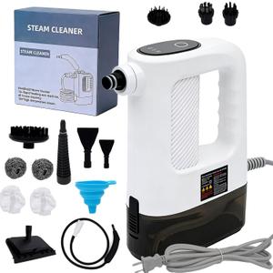 15-in-1 Pressurized Multi-Purpose Natural Handheld Steam Cleaner, 15s Instant Heat Portable Steamer with 400ml Tank, Multi-Surface Deep Cleaning for Home, Grout, Furniture, Couch, Car, Bathroom, Floor
