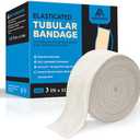 Latex-Free Elasticated Tubular Support Bandage with Stockinette Fabric, Breathable Tubular Compression Sleeve for Joint & Tissue Support on Arms, Knees, Legs (3" x 11 Yards) Size D