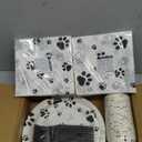 Kochorie 144 Pieces Black Paw Print Party Tableware Sets Including Disposable Plates Napkins Cups Forks Serves 24 for Dog Puppy Theme Party Supplies