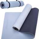 COOLMOON Yoga Mat Non Slip, Anti-Tear 1/4 Thick TPE Yoga Mats for Women and Men, 72"x24" Exercise & Fitness Mat with Carrying Strap, Workout Mats for Yoga, Pilates and Floor Exercise (Gray)