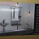 LOAAO 30X36 Gold Bathroom Mirror, Rounded Rectangle Gold Frame Mirror, Brushed Gold Bathroom Vanity Mirror Wall-Mounted, Anti-Rust, Tempered Glass, Hangs Horizontally or Vertically