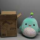 Squishmallows Original 12-Inch Sharon The Teal Shark with Party Hat + Confetti Belly - Official Jazwares Happy Birthday Plush (Medium-Sized)