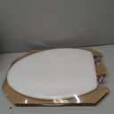MAYFAIR 1844CP 000 Toilet Seat with Chrome Hinges will Never Come Loose, ELONGATE , White