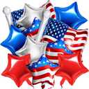 85 Pcs 4th of July Balloons Patriotic American Flag Balloons White Red Blue 250th Anniversary Party Decorations Star Foil Memorial Labor Day USA Party Supplies for Independence Day