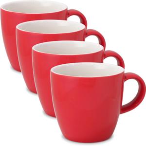FORLIFE Uni Espresso/Oolong Tea Cup (Set of 4), 3.5 oz., Red