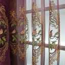 SLOW SOUL Set of 2 Panels Embroidered Birds Sheer Curtains for Living Room Bedroom Dining Room Curtains & Drapes High-end Curtain with Rod Pocket Purple Tulle 49W X 102L inch