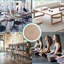 GOTOTOP Round Tatami Floor Cushion for Meditation, Handwoven Straw Seat Pillow for Yoga and Living Room Dcor, Soft Padded Round Mat 15.75 Inch, 15.8"D x 15.8"W x 2.4"H