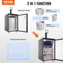 VEVOR Beer Kegerator, Dual Tap Commercial Draft Beer Dispenser for D system, Full Size Keg Refrigerator with 5lbs CO2 Tank, Hold 2 Sixth / 2 Ball lock keg, Black