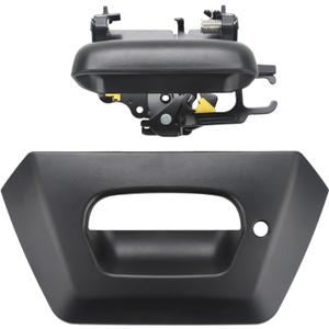 Black Tailgate Door Handle and Bezel Compatible with 2002-2006 Chevy Vehicle Avalanche 1500 2500 Pickup Trunk, Replace#15086873 19209650 335-50040-367
