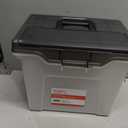 Staples File Box Portable Storage Tote, Letter Size, Clear Plastic
Includes lid, handle, and organizer tray for letter-size hanging files.
