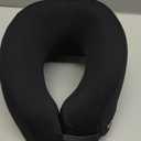 2in1 Ergonomic Memory Foam Travel Neck Pillow  Travel Pillow for All Sleep Positions on Flights, Road Trips, and Long Distance Travel with Drawstring Bag (Adjustable - Dark Gray & Black) (Adult Large)