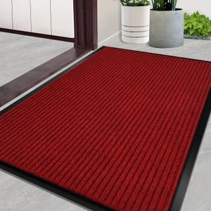 Door Mat Heavy Duty Outdoor Indoor Doormat Low Profile Front Door Mat Large 35x60 inch Red Entrance Welcome Mats Easy Clean Patio Entrance Mat Waterproof Anti-Skid Rubber Backing