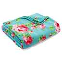 Betsey Johnson Bouquet Day Plush-Fleece Blue Throw Blanket-50X70