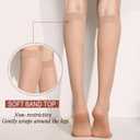 12 Pairs Knee High Stockings for Women, 20 Denier Sheer Nylon Socks for Women (Black)