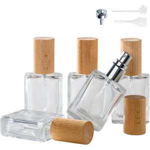 Perfume Atomizer, Glass Perfume Container,Travel Bottle Refillable, Empty Portable Leakproof Fragrance Spray Bottle (Beech 5pcs 15ml/0.5oz)