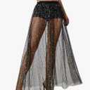 Milumia Women's Sheer Mesh Skirt See Through A Line High Waist Maxi Skirt Rave Festival Clubwear Small