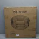 Dog Pen Pet Playpen Dog Fence Indoor Foldable Metal Wire Exercise Puppy Play Yard Pet Enclosure Indoor Outdoor 8 Panels 24 Inch with Bottom Pad/Top Cover (Black with top Cover)