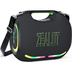 ZEALOT ZE01 Portable Bluetooth Speaker,120W Powerful Loud Stereo Deep Bass Wireless Boombox, Large Speakers for Party Support Dual Pairing/AUX/USB/TF Card/EQ/40H Playtime/Led Light Ideal for Camping