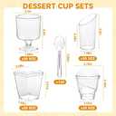 400-Pack 5 oz Dessert Cups with Lids and Spoons, Clear Plastic Parfait & Yogurt Cups, Mini Shooter Cups for Parties, Ice Cream, Pudding, Fruit | Square Appetizer Containers