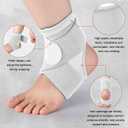 Honoson 2 Pcs Ankle Brace Kid Breathable Neoprene Ankle Support Compression Sleeve Achilles Tendonitis Relief Elastic Foot Brace with Adjustable Wrap for Sprained Plantar Fasciitis(White, S) 