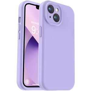 Vooii Compatible with iPhone 13 Case, Liquid Silicone Upgrade [Camera Protection] [Soft Anti-Scratch Microfiber Lining] Shockproof Phone Case for iPhone 13 6.1 inch - Light Purple