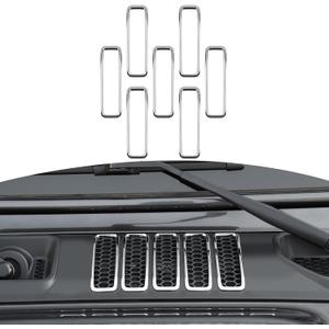 RT-TCZ for Jeep JL Hood Vents Cover Trim Chrome for Jeep Wrangler JL JLU Gladiator JT 2018-2024 Chrome Exterior Accessories 7pcs