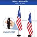 Indoor Flagpole with Base,Telescoping Flag Pole 6FT-8FT, Flagpoles Rotate 360 Degrees, 3X5 USA Flag-Heavy Duty Water Resistant Polyester Canvas Embroidered Stars. Suitable for Office, Auditorium, School, Use (1-pack)