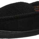 Muk LUKS Men's Corduroy Moccasin with Flannel Lining (Large, Black)