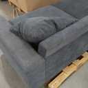 Modern 2-Cushion Upholstered Sofa – Minimalist Dark Grey Fabric Couch with Accent 2 Pillows – Ergonomic Low-Profile Loveseat for Living Room, Apartment & Small Spaces, Measures 78" W x 35" D x 32" H with a spacious 66" wide 
